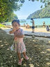 361°兒童泳衣女孩夏季可愛連體裙式平角游泳衣中大童學生游泳裝備 曬單實拍圖