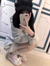 魯雅爾 日系可愛風(fēng)Kitty貓連帽衛(wèi)衣女秋季新款重磅簡約潮流寬松外套上衣 白灰色 常規(guī)款 L 曬單實拍圖