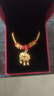 中國黃金（CHINA GOLD）黃金福字金鎖項鏈寶寶套裝足金長(cháng)命平安鎖吊墜嬰兒金飾周歲禮物 【今次日達】平安鎖項鏈【紅繩】約0.8g 曬單實(shí)拍圖