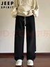 JEEP SPIRIT吉普褲子男士休閑褲男春秋季寬松直筒運(yùn)動(dòng)衛(wèi)長(zhǎng)褲 黑色 3XL 曬單實(shí)拍圖
