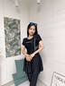 日本泳衣微胖女孩遮肚顯瘦保守分體裙式防走光2025新款泡溫泉泳裝 黑色分體泳衣+電鍍泳鏡+硅膠泳 XL 曬單實(shí)拍圖