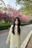 SNYDER WEAR秋季韓系V領(lǐng)條紋長袖針織罩衫女上衣氣質(zhì)百搭寬松慵懶風(fēng)針織衫女 杏色綁帶罩衫 薄款 S 建議80-95斤 曬單實拍圖