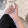 9999純銀手鐲女四葉草足銀手鐲實心推拉鐲子情人節(jié)送女友節(jié)日禮物 四葉草手鐲+證書+專柜禮盒 按件出售 曬單實拍圖