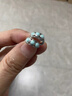 胖東來品質(zhì)天然原礦綠松石耳環(huán)女耳扣復(fù)古風(fēng)做舊s925純銀小巧耳飾 天然綠松石耳扣+國檢證書 曬單實拍圖