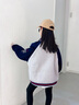 G.DUCKKIDS童裝女童外套春秋季2025新款兒童棒球服春裝時尚印花夾克上衣女孩 2506白花灰色 160 尺碼13~14歲【150-160cm】 曬單實(shí)拍圖
