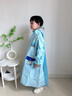牧萌兒童雨衣帶書(shū)包位男童女童女孩加長(cháng)全身學(xué)生雨披 藍色太空人 2XL 曬單實(shí)拍圖