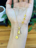 黃金吉言碎冰冰項鏈女款金包銀999招財納福吊墜鎖骨鏈送女友禮物 流蘇葫蘆吊墜吊墜金包銀丨贈項鏈 贈送（精美包裝+證書(shū)） 曬單實(shí)拍圖