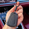 迪加倫 金屬真皮 凱迪拉克xt5鑰匙包 ct6 atsl xt6 xt4 鑰匙套 凱雷德汽車(chē)鑰匙扣殼 5按鍵 深空灰+真皮鑰匙扣 曬單實(shí)拍圖