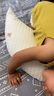 科迷熊韓系嬰兒月亮枕月牙抱枕寶寶安撫趴睡哺乳喂奶側躺防驚跳拍照道具 INS咖格 多功能月亮枕 曬單實(shí)拍圖