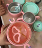 babycare兒童餐具輔食碗注水保溫碗不銹鋼叉勺寶寶吃飯喝水?huà)雰褐軞q禮盒粉 曬單實(shí)拍圖
