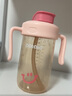 小土豆直飲吸管水杯PP大寶寶寬口徑防摔帶刻度奶瓶?jì)和?歲以上牛奶杯 粉色 330ml 曬單實(shí)拍圖