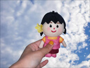 元氣童趣插畫小人粉紅兔子聯(lián)名款小花掛件可愛超萌包掛卡通毛絨玩具掛件 小花女掛件【1個】 曬單實拍圖