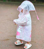 牧萌兒童雨衣男童女童防水全身雨披幼兒園小學生雨具 粉色草莓兔 S 曬單實拍圖