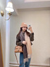 玖慕（JIUMU）100%純山羊絨圍巾女秋冬披肩漸變水波紋保暖圍脖媽媽中秋禮物 松露可可-駝棕漸變 曬單實(shí)拍圖