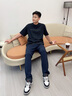勁霸男裝（K-Boxing）【抗皺】秋冬時(shí)尚商務(wù)直筒休閑褲NQXN3693 深蘭 34 曬單實(shí)拍圖