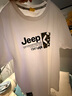 吉普（JEEP）【7A抗菌】100%純棉T恤男士短袖夏季寬松透氣衣服男裝 白色 2XL 曬單實拍圖