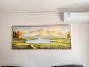 意識形態(tài)奶油風(fēng)客廳裝飾畫(huà)聚寶盆沙發(fā)背景墻掛畫(huà)純手繪風(fēng)景油畫(huà)肌理感掛畫(huà) E2565鹿影芳原A 120*40CM（適合1米6以下沙發(fā)） 油畫(huà)布+鋁合金邊框 輕奢金框 曬單實(shí)拍圖