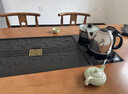 古越龍騰 實(shí)木茶桌茶臺(tái)帶燒水壺一體式陽臺(tái)小泡茶機(jī)椅組合家庭用大板茶幾 石盤抽屜款+1圈椅+4月牙椅 1.8米新中式四抽屜款 曬單實(shí)拍圖