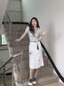 佐敘白色牛仔半身裙女2025秋新款時(shí)尚高腰顯瘦破洞字母印花毛邊包臀裙 白色 無(wú)腰帶 L （110-120斤） 曬單實(shí)拍圖