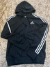 adidas休閑連帽拉鏈夾克外套男裝秋季阿迪達斯官方輕運動(dòng)GK9032   黑色/白   L 曬單實(shí)拍圖