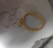 含春花金包銀卡家雙環(huán)手鐲女款四葉草雙圏手環(huán)黃金色鐲子光面素圈 圈口58 約25克 卡4.5/2.5mm 曬單實拍圖