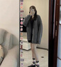 矜持范毛衣女粉色jk針織開衫外搭v領(lǐng)長袖上衣女寬松慵懶毛衣披肩外套 奶奶灰 M 【80-100】 曬單實拍圖