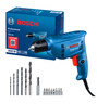 博世（BOSCH）電鉆手電鉆有線(xiàn)400瓦手槍鉆自鎖夾頭15件附件套裝GBM400KLE 曬單實(shí)拍圖