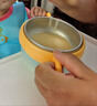 英氏（YEEHOO）寶寶輔食碗嬰兒注水保溫碗不銹鋼兒童餐具吸盤(pán)碗 澗石藍(lán)-三件套 曬單實(shí)拍圖