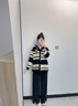 革曼孕婦春秋裝套裝2025時(shí)尚新款長(zhǎng)袖條紋針織孕婦外套遮肚上衣闊腿褲 黑色條紋開衫外套 XL 曬單實(shí)拍圖