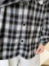 名創(chuàng)優(yōu)品（MINISO）美式復(fù)古撞色格子襯衫男春秋潮牌cleanfit慵懶感襯衣寬松百搭外套 黑白格 M /170(男女同款) 曬單實拍圖