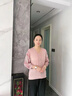 啄木鳥(niǎo)媽媽裝50-60歲洋氣紗袖上衣服2025新款T恤中老年女春秋針織打底衫 粉色[上衣] 2XL120-130斤 均碼 曬單實(shí)拍圖