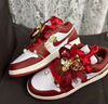 耐克球鞋定制Nike Air Jordan 1AJ1婚鞋秀禾 國風(fēng)手繪 低幫女子籃球鞋 鳳求凰 37.5 支持鑒定 假一賠三 曬單實(shí)拍圖