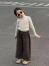 G.DUCKKIDS小黃鴨童裝女童加絨褲子秋冬款兒童豹紋直筒褲保暖冬裝女寶寶棉褲 圖片色 110 尺碼4~5歲【100-110cm】 曬單實(shí)拍圖