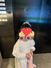 圖圖小象女童連衣裙2025秋新款兒童蕾絲提花泡泡袖裙子公主裙 杏色 130 曬單實(shí)拍圖