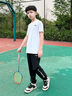 LI-NING KIDS李寧兒童運動套裝夏季運動跑步透氣速干長褲短袖t恤男大童兩件套 白色小標A【夏季運動套裝】 150 cm 曬單實拍圖
