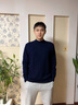 CEO雅戈?duì)栄蛎滥懈哳I(lǐng)加厚雙翻領(lǐng)針織衫爸爸冬裝新款中年保暖 米白 L 175/92A 曬單實(shí)拍圖