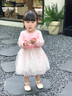 優(yōu)奇女童連衣裙秋裝2025新款洋氣寶寶蓬蓬裙周歲禮服春秋季兒童公主裙 粉色 90cm 曬單實(shí)拍圖