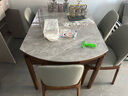 上林春天巖板餐桌中古風(fēng)實(shí)木餐桌可伸縮飯桌家用餐桌椅組合小戶(hù)型餐廳家具 胡桃色/亮光意大利灰抗菌巖板/八角椅 1.35m 一桌六椅【升級四軌】 曬單實(shí)拍圖