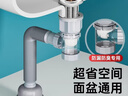 壹品印象304不銹鋼面盆下水器通用隔臭臺(tái)盆下水管洗手盆排水管防蟲 曬單實(shí)拍圖