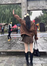 莜仙格美式覆古麂皮絨外套女2025年新款春秋季小個(gè)子感短款夾克上衣潮款 棕色 L 建議 100-115斤 曬單實(shí)拍圖