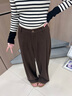 棠暖毛呢闊腿褲女秋冬款2025新款高腰松弛感糯米直筒褲春秋休閑長(cháng)褲子 咖色 S 80-100斤 曬單實(shí)拍圖