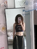 EGGKA白色壓褶設計松弛感休閑褲女夏季高腰寬松直筒顯瘦闊腿長褲 黑色(贈送腰帶) S 曬單實拍圖