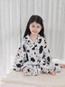 G.DUCKKIDS小黃鴨兒童睡衣女童套裝春秋款男童家居服奶牛寶寶衣服舒適兩件套 白色奶牛 90 尺碼1~2歲【 80-90cm】 曬單實(shí)拍圖