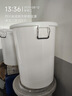 法歐諾牛筋大水桶塑料桶加厚大容量家用帶蓋圓桶儲(chǔ)水桶釀酒發(fā)酵桶叉車桶 160L白色帶蓋 曬單實(shí)拍圖