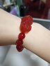 施華索尼亞天然紅瑪瑙貔貅手鏈男女款貔貅手串禮物飾品水晶禮品 珠子16mm 曬單實(shí)拍圖