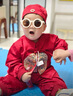 G.DUCKKIDS小黃鴨男寶寶一周歲衣服女抓周禮服嬰兒套裝秋冬唐裝百天生日禮物 紅色三件套春秋款 80 尺碼6-12月【75-85cm】 曬單實(shí)拍圖