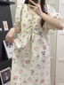 獺惠 睡裙女 夏季帶胸墊睡裙短袖甜美寬松睡衣連衣裙印花女士家居服 L 曬單實(shí)拍圖