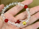 中國黃金（CHINA GOLD）黃財神鴻運招財時(shí)尚手鏈女白水晶足金手串紀念日生日禮物送女朋友 三通葫蘆白水晶手串 曬單實(shí)拍圖