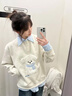 甜美可愛(ài)毛絨小狗假兩件衛衣女春秋冬加絨韓系慵懶拼接POLO衫外套 灰色【春秋薄款】 M (1) 【80-100斤】 曬單實(shí)拍圖