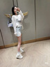 MISS SIXTY2025夏季新款長袖T恤女圓領(lǐng)寬松中長款復(fù)古印花上衣 白色 M 曬單實拍圖